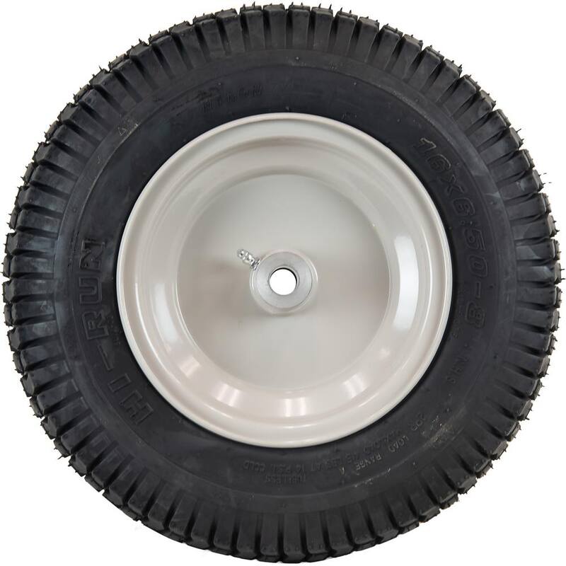 Hi-Run Lawn/Garden Tire 16 in. x 6.50 in.-8 2Ply SU12 Mounted on 8 in. x 5.375 in. Grayish White Wheel w/(3/4 I.D.) Bushings - ASB1084