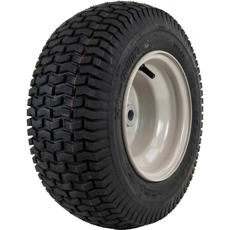 Hi-Run Lawn/Garden Tire 16 in. x 6.50 in.-8 2Ply SU12 Mounted on 8 in. x 5.375 in. Grayish White Wheel w/(3/4 I.D.) Bushings - ASB1084
