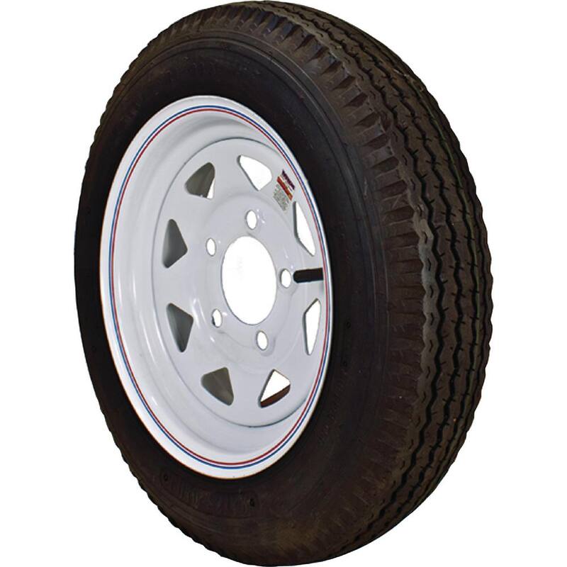 LOADSTAR 530-12 K353 BIAS 1045 lb. Load Capacity White with Stripe 12 in. Bias Tire and Wheel Assembly - 30820