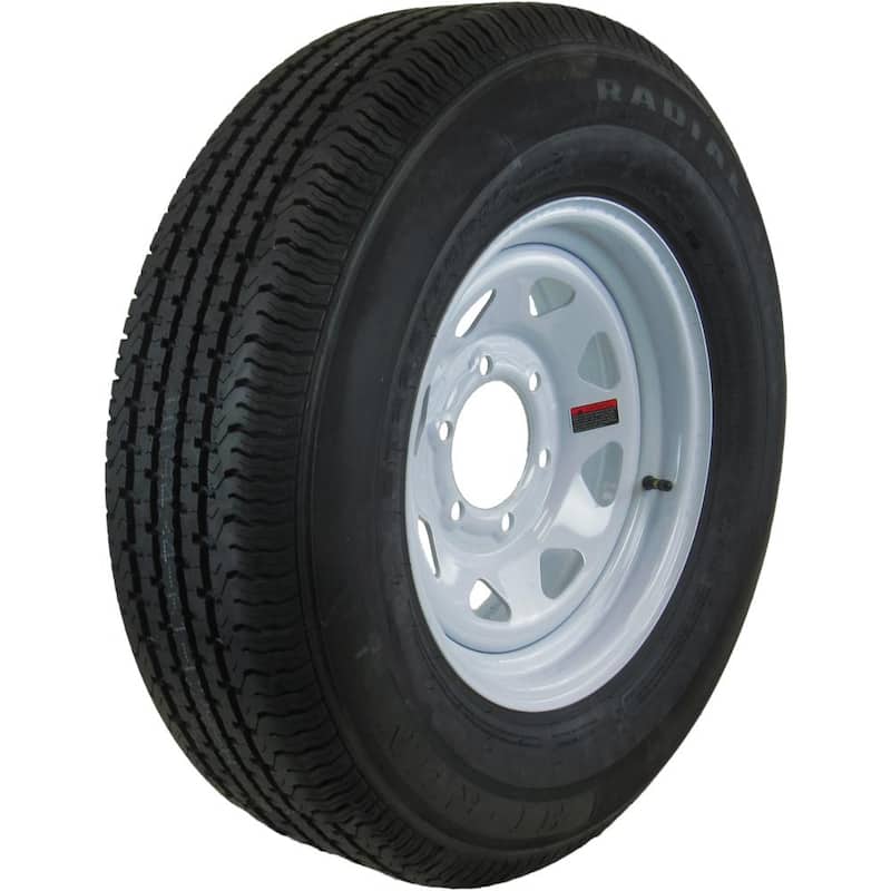 Hi-Run Radial Trailer Tire Assembly, ST225/75R15,6-Hole, LRE 10PR - ASR1205