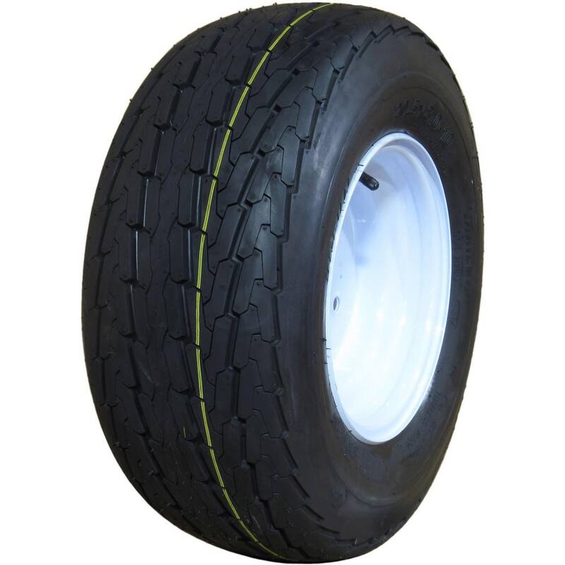 Hi-Run Trailer Tire Assembly, 20.5X8.00-10,4-Hole, Load Range C - ASB1044