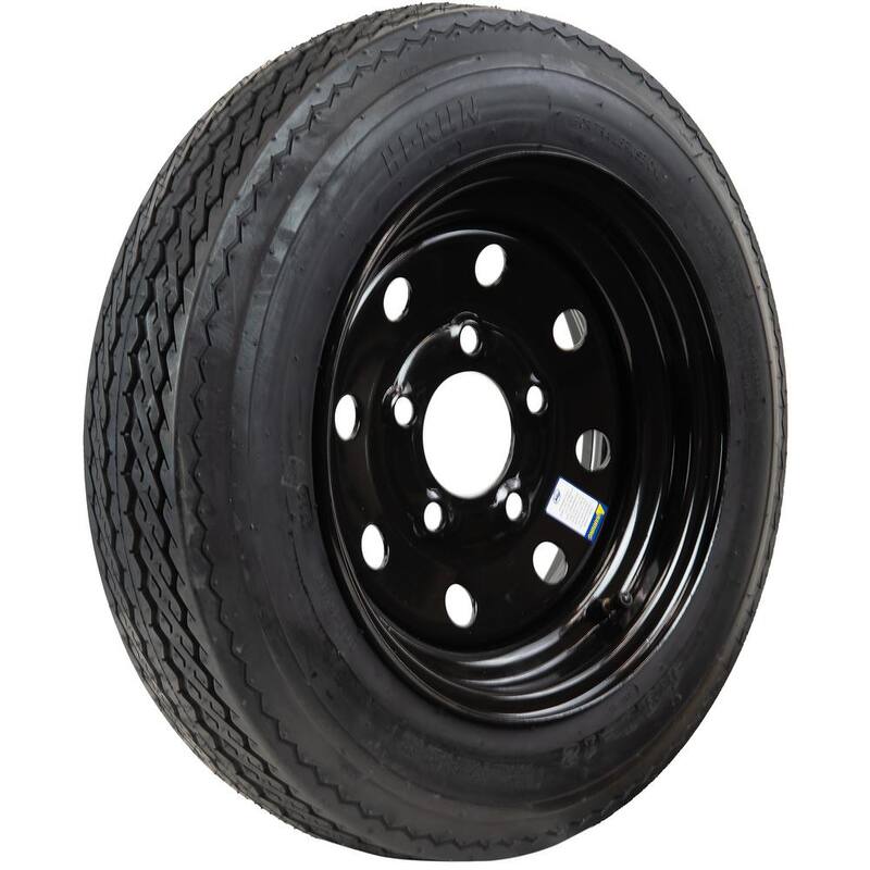 Hi-Run Bias Trailer Tire Assembly, 4.80-12 4PR ON 12X4 5LUG Black Modular Wheel - ASB1211