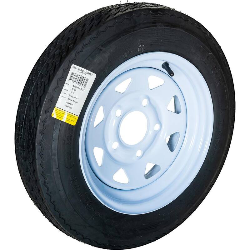 Hi-Run 5 Hole 60 PSI 4.8 in. x 12 in. 4-Ply Tire and Wheel Assembly - ASB1053