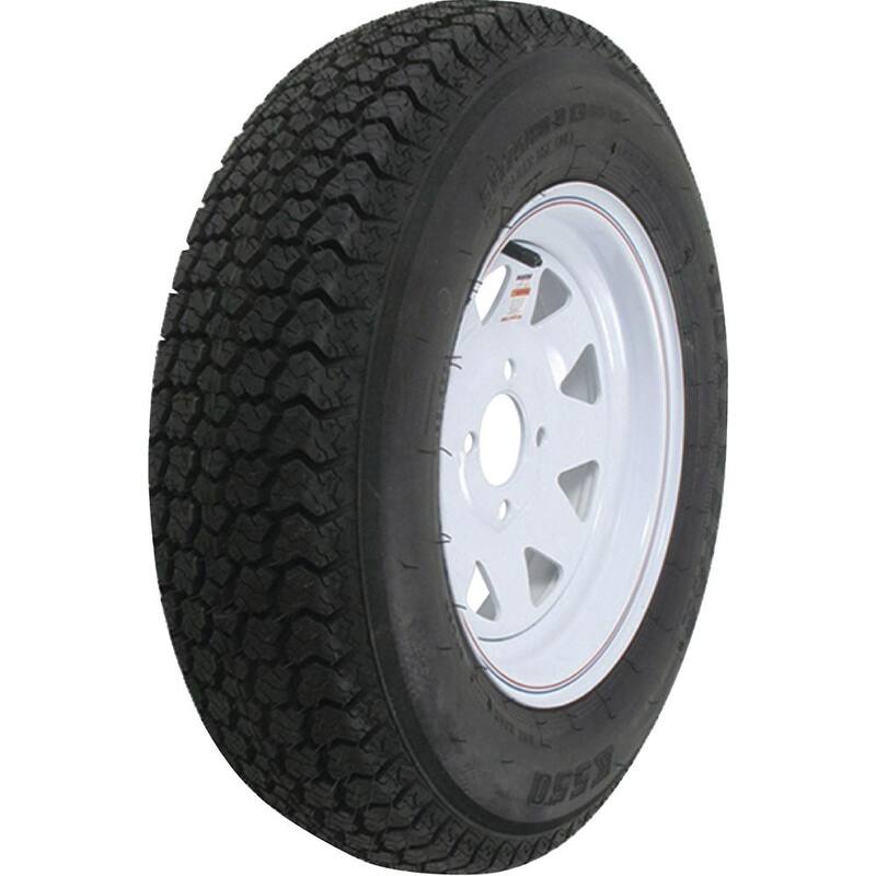 LOADSTAR ST215/75D-14 K550 BIAS 1870 lb. Load Capacity White with Stripe 14 in. Bias Tire and Wheel Assembly - 3S550