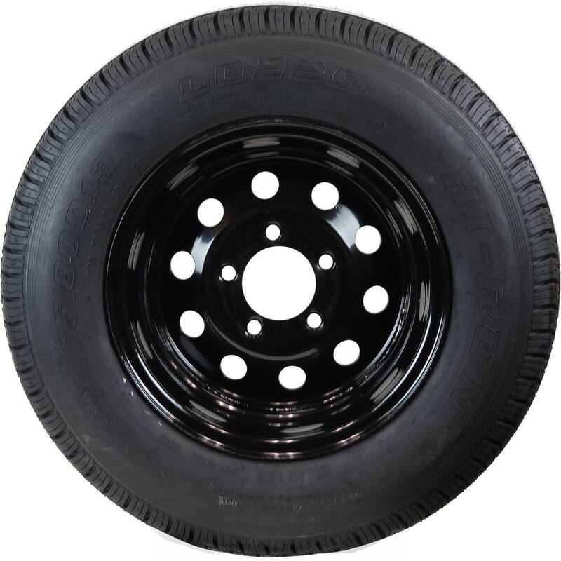 Hi-Run Bias Trailer Tire Assembly, ST175/80D13 6PR ON 13X4.5 5LUG Black Modular Wheel - ASB1209