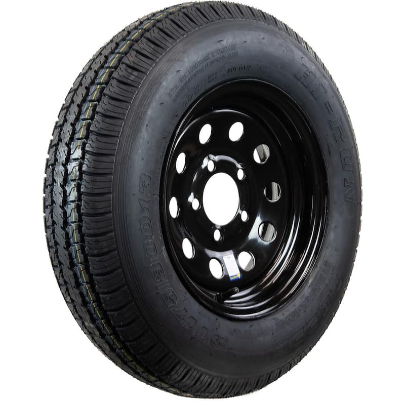 Hi-Run Bias Trailer Tire Assembly, ST175/80D13 6PR ON 13X4.5 5LUG Black Modular Wheel - ASB1209