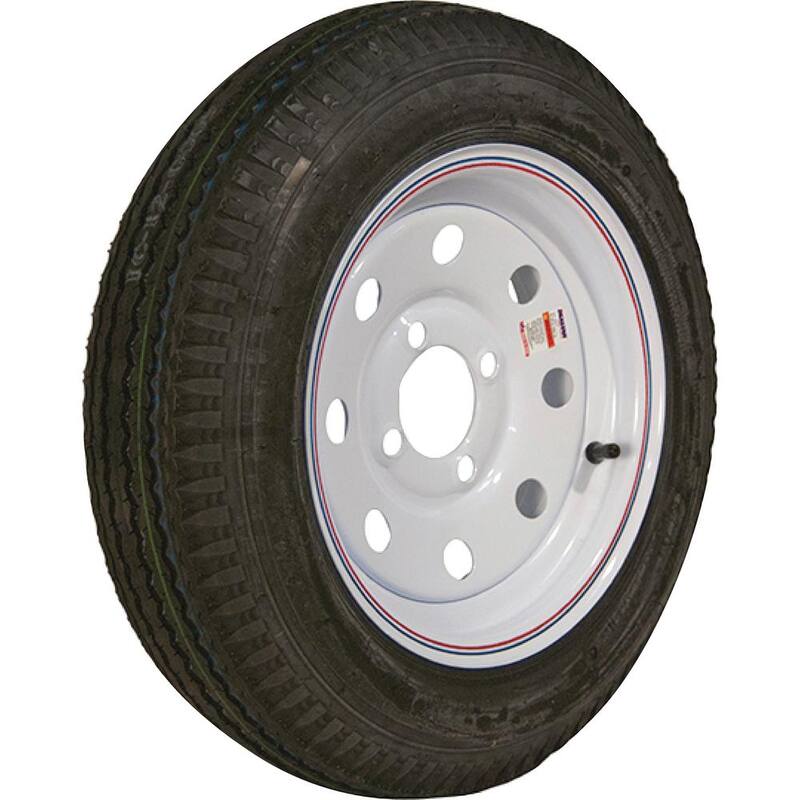 LOADSTAR 480-12 K353 BIAS 990 lb. Load Capacity White with Stripe 12 in. Bias Tire and Wheel Assembly - 30631
