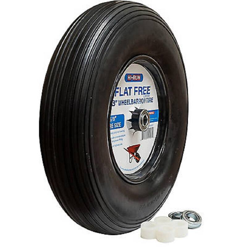 Hi-Run 13 in. Flat Free with Universal Bearing Kit and Grease Fitting (Rib) - WB1004