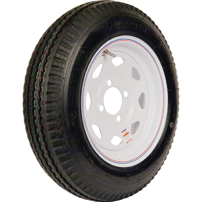 LOADSTAR 480-12 K353 BIAS 780 lb. Load Capacity White with Stripe 12 in. Bias Tire and Wheel Assembly - 30540