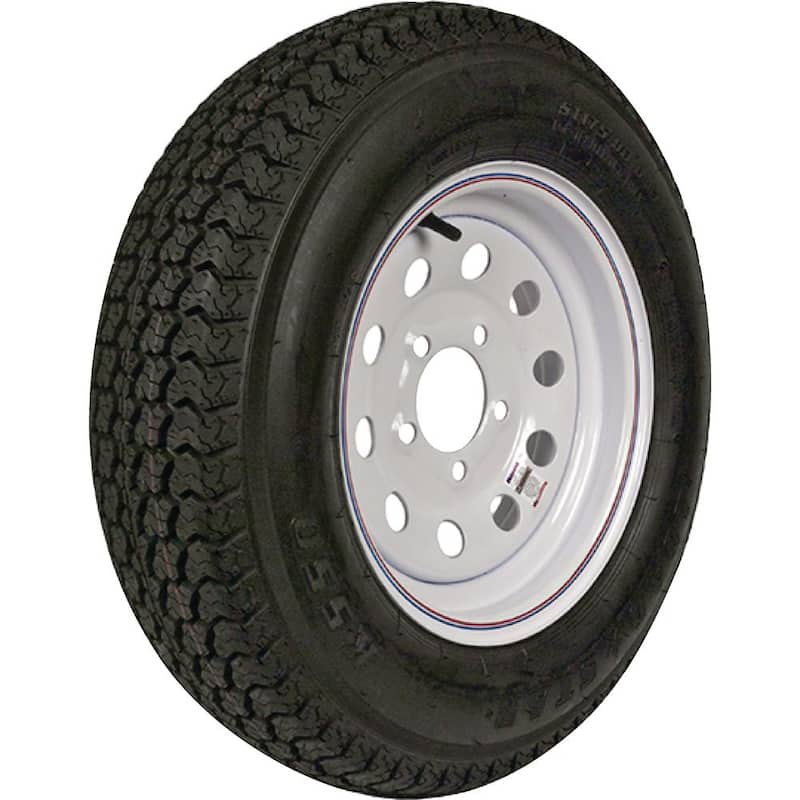 LOADSTAR ST215/75D-14 K550 BIAS 1870 lb. Load Capacity White with Stripe 14 in. Bias Tire and Wheel Assembly - 3S600