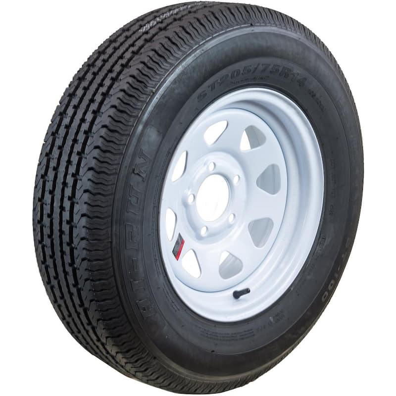 Hi-Run Radial Trailer Tire Assembly, ST205/75R14,5-Hole, LRD 8PR - ASR1203