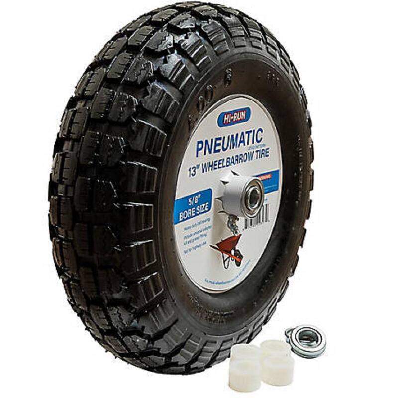 Hi-Run 13 in. Pneumatic with Universal Bearing Kit and Grease Fitting (Stud) - WB1006