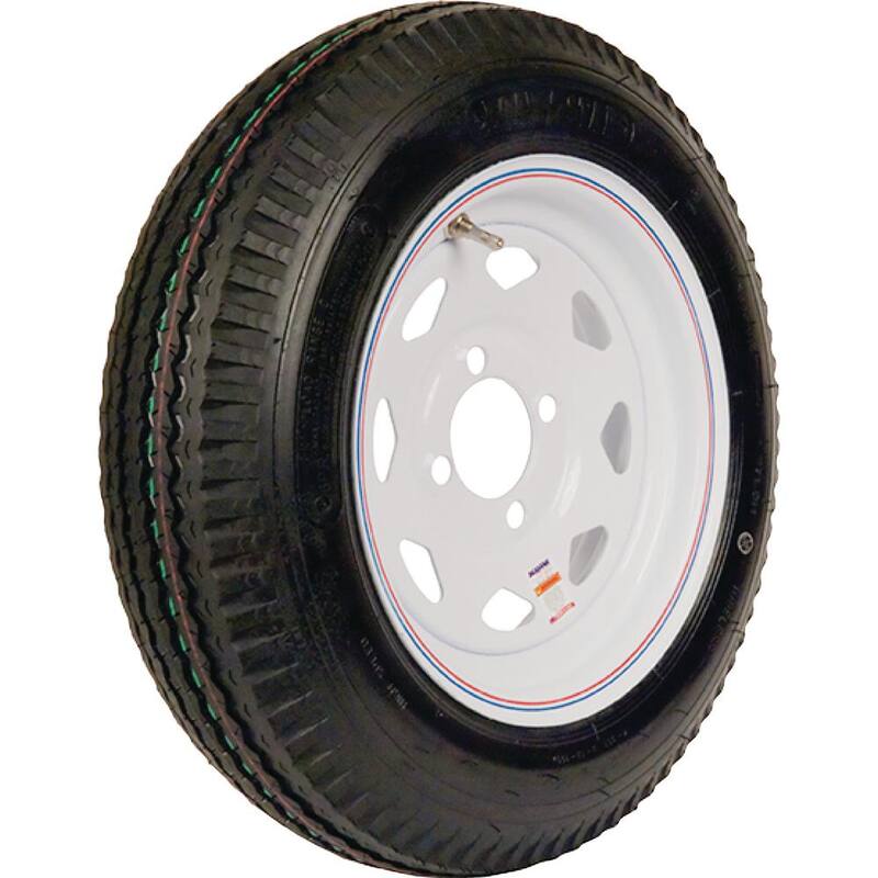 LOADSTAR 530-12 K353 BIAS 1045 lb. Load Capacity White with Stripe 12 in. Bias Tire and Wheel Assembly - 30780