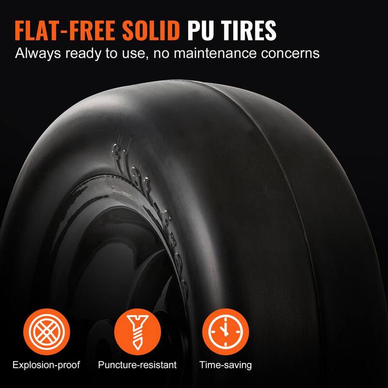 VEVOR Lawn Mower Tires with Rim 11 in. x 4 in. - 7 in. Tubeless Tractor Tires 2-Pack Tire and Wheel Assemby Flat-free PU Tire - GCJLZ11X45SXTCAWDV0-0725