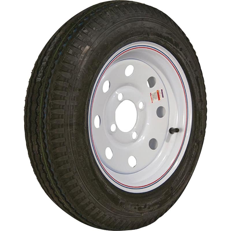 LOADSTAR 480-12 K353 BIAS 780 lb. Load Capacity White with Stripe 12 in. Bias Tire and Wheel Assembly - 30545