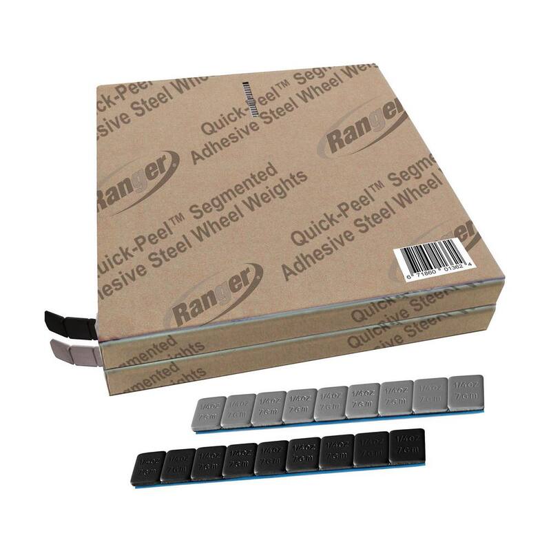 RANGER Adhesive Steel Wheel Weights, Silver and Black Combo Set, Sold as Roll (1400 pcs. - 0.25 oz. - 1/2 in. Wide) - 5150230