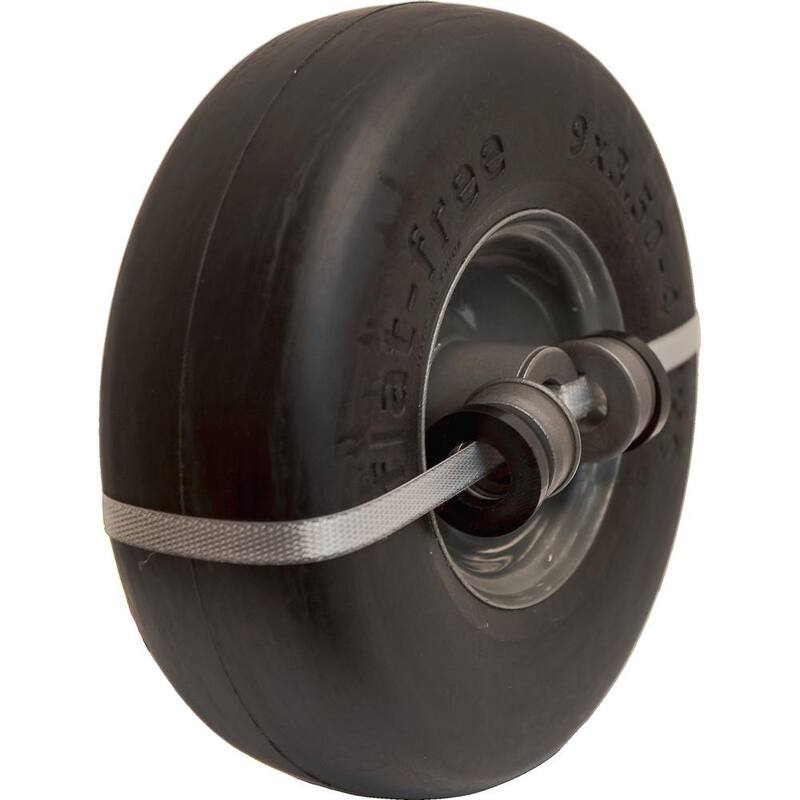Hi-Run 9 x 3.50-4 Flat-Free PU Universal (Bushing 3/4 in. and 5/8 in.) Assembly with Bushing Kits - FF1001