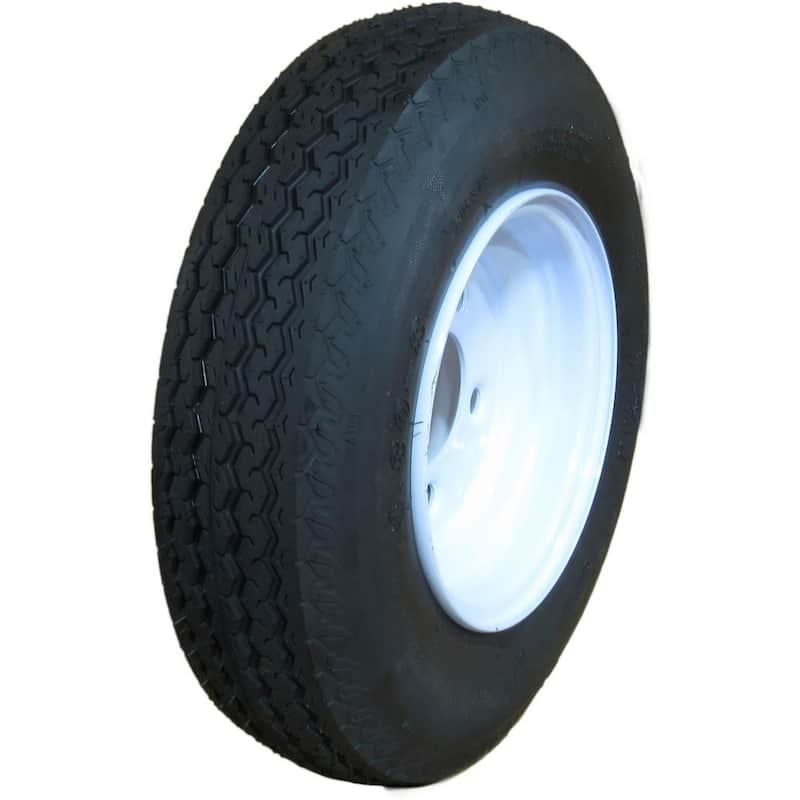 Hi-Run 4.80 in.-8 90 PSI 6-Ply Tire and White Modular Wheel Assembly Mounted on a 5 Lug 8 in. x 3.75 in. 5-4.5 Wheel - ASB1108