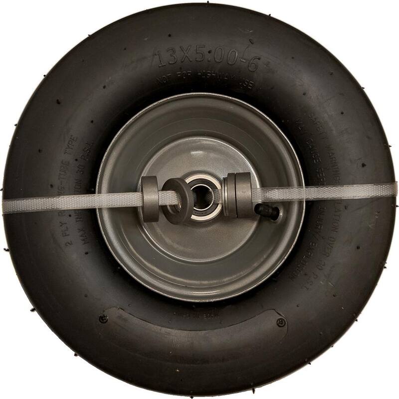 Hi-Run 13 x 5.00-6 2PR Universal Smooth Pneumatic Tube Tire Assembly (3/4 in. and 5/8 in.) - PL1003