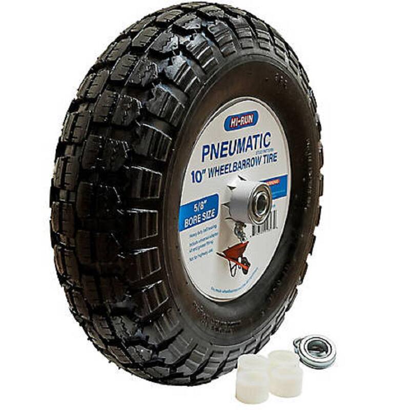 Hi-Run 10 in. Pneumatic with Universal Bearing Kit and Grease Fitting (Stud) - WB1003