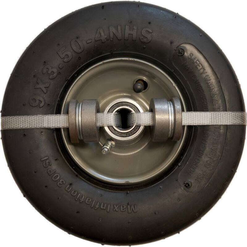 Hi-Run 9 x 3.50-4 2PR Universal Smooth Pneumatic Tube Tire Assembly with Kits (3/4 in. and 5/8 in.) - PL1001