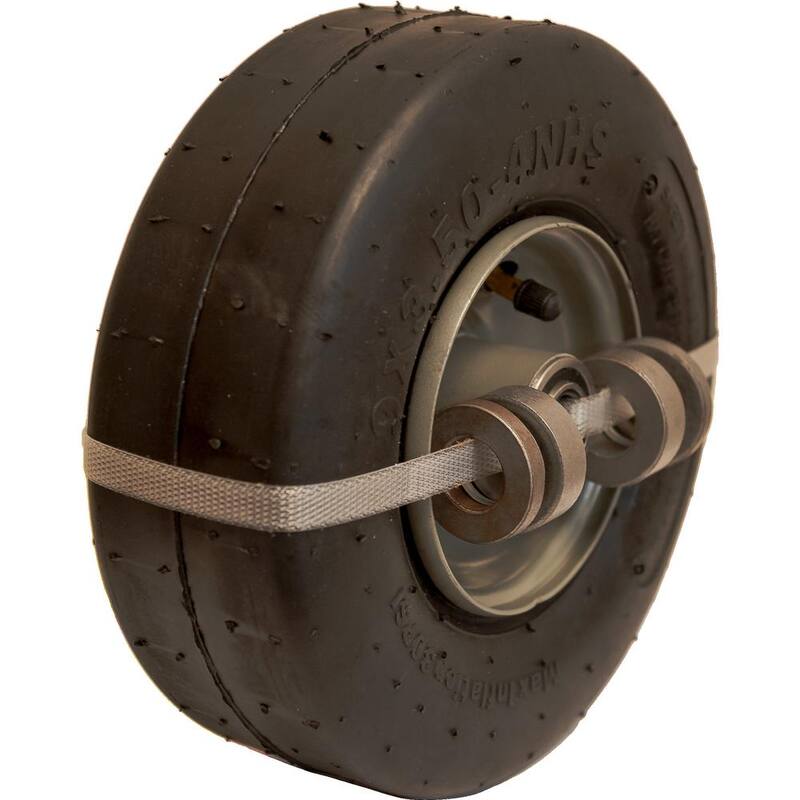 Hi-Run 9 x 3.50-4 2PR Universal Smooth Pneumatic Tube Tire Assembly with Kits (3/4 in. and 5/8 in.) - PL1001