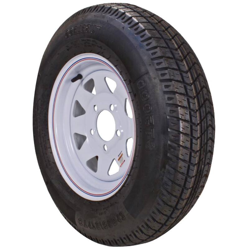 LOADSTAR ST175/80R-13 KR03 Radial 1480 lb. Load Capacity White with Stripe 13 in. Bias Tire and Wheel Assembly - 31951