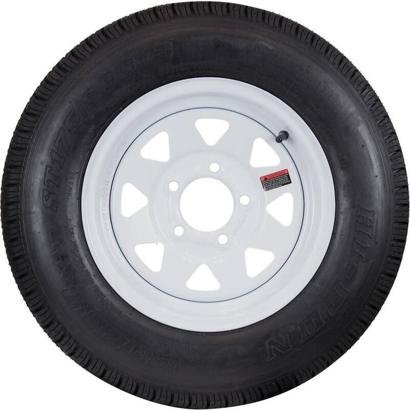 Hi-Run 8 Spoke White 50 PSI ST175/80D13 and 13 in. x 4.5 in. 5-4.5HD 6-Ply Tire and Wheel Assembly - ASB1001