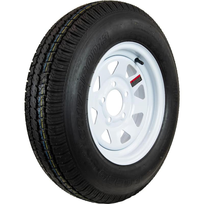Hi-Run 8 Spoke White 50 PSI ST175/80D13 and 13 in. x 4.5 in. 5-4.5HD 6-Ply Tire and Wheel Assembly - ASB1001