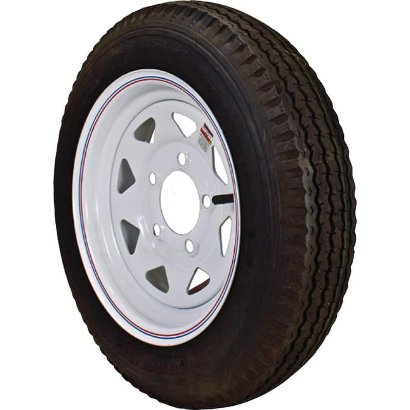 LOADSTAR 530-12 K353 BIAS 840 lb. Load Capacity White with Stripe 12 in. Bias Tire and Wheel Assembly - 30740