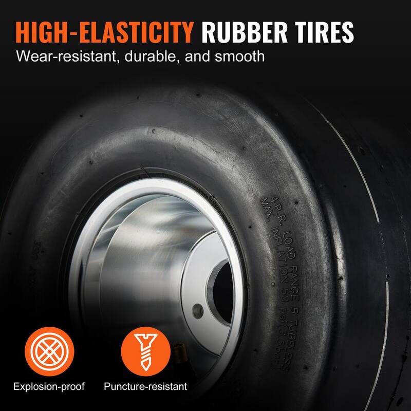 VEVOR Go Kart Tires and Rims 11x6-5in. Go Kart Wheels 2-Pack Rear Wheels, Aluminum Alloy Rims and Rubber Tires Hub-Rim Fit - KDCLZX11X605ORJIBV0-0812