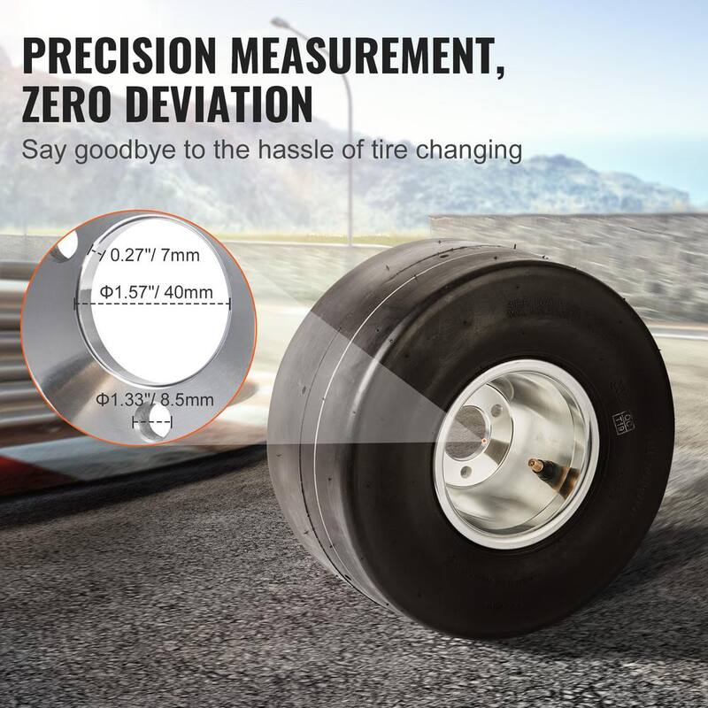 VEVOR Go Kart Tires and Rims 11x6-5in. Go Kart Wheels 2-Pack Rear Wheels, Aluminum Alloy Rims and Rubber Tires Hub-Rim Fit - KDCLZX11X605ORJIBV0-0812
