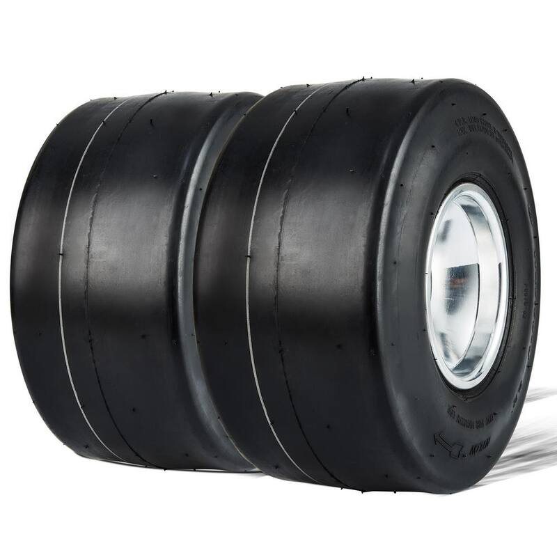 VEVOR Go Kart Tires and Rims 11x6-5in. Go Kart Wheels 2-Pack Rear Wheels, Aluminum Alloy Rims and Rubber Tires Hub-Rim Fit - KDCLZX11X605ORJIBV0-0812