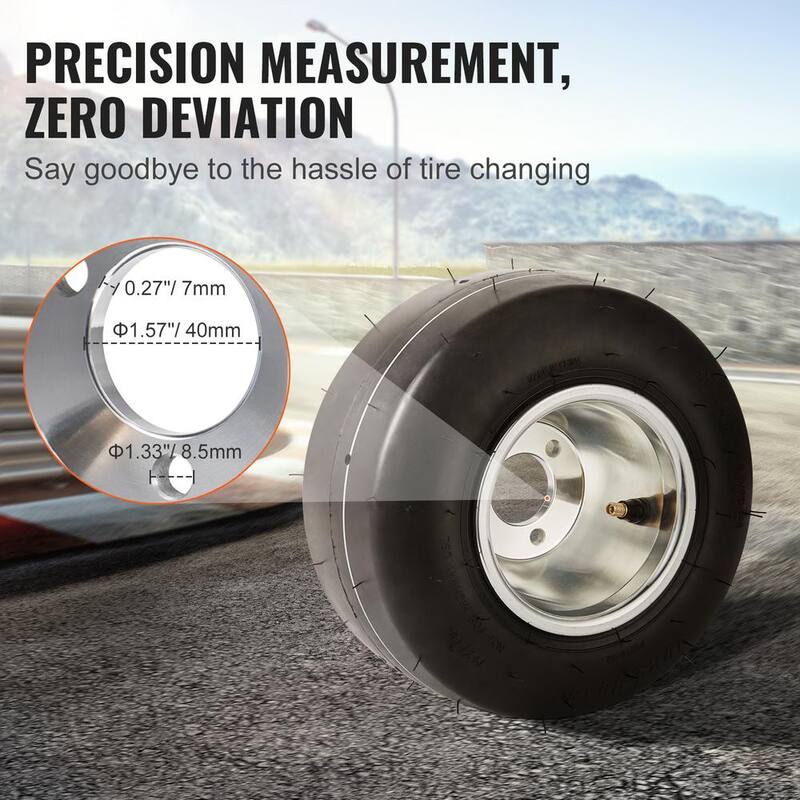 VEVOR Go Kart Tires and Rims 10x4.5-5in. Go Kart Wheels 2-Pack Front Wheels, Aluminum Alloy Rims and Rubber Tires Hub-Rim - KDCLZX10X4559D4HKV0-0812