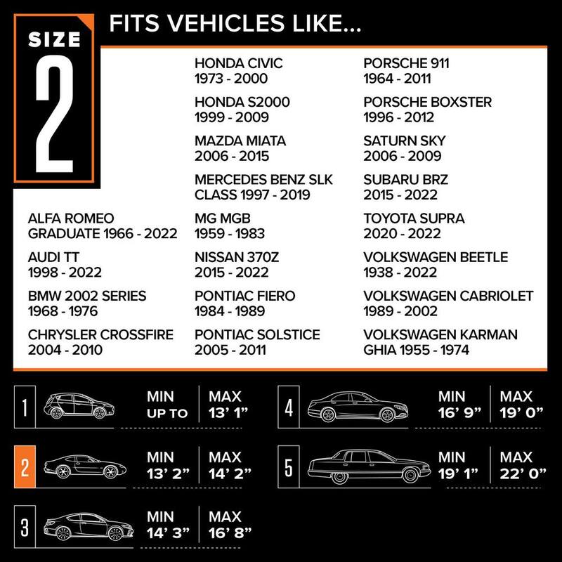 Budge Lite 170 in. x 60 in. x 48 in. Size 2 Car Cover - B-2