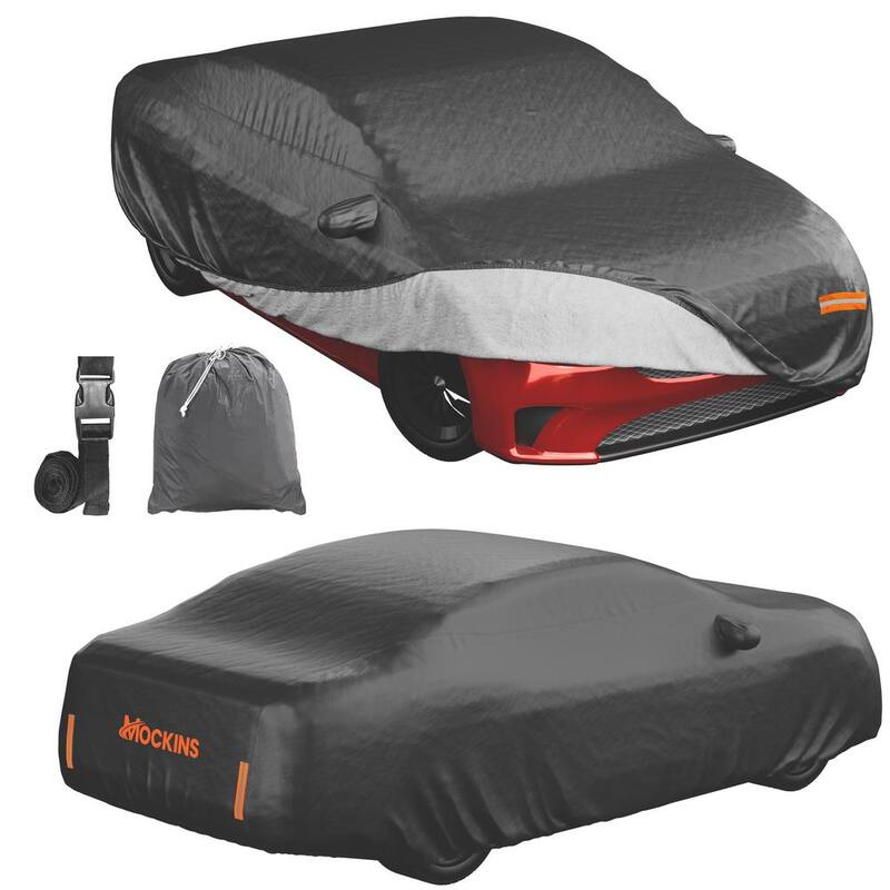 Mockins 190 in. x 75 in. x 60 in. Heavy-Duty Waterproof Car Cover - Thick 250g PVC Cotton Lined - Medium Sedan - MA-66