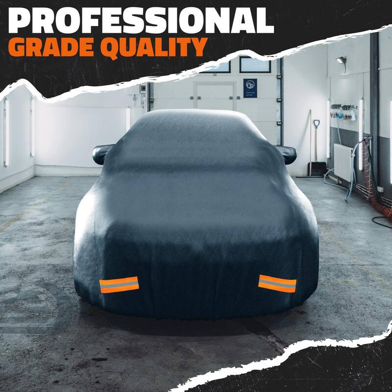 Mockins 190 in. x 75 in. x 60 in. Heavy-Duty Waterproof Car Cover - Thick 250g PVC Cotton Lined - Medium Sedan - MA-66