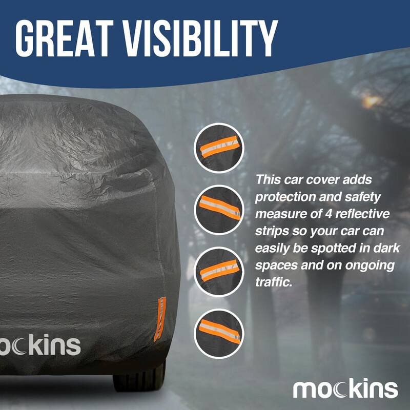 Mockins 190 in. x 75 in. x 72 in. Heavy-Duty Waterproof Car Cover - Thick 250g PVC Cotton Lined - Medium SUV Cover - MA-67