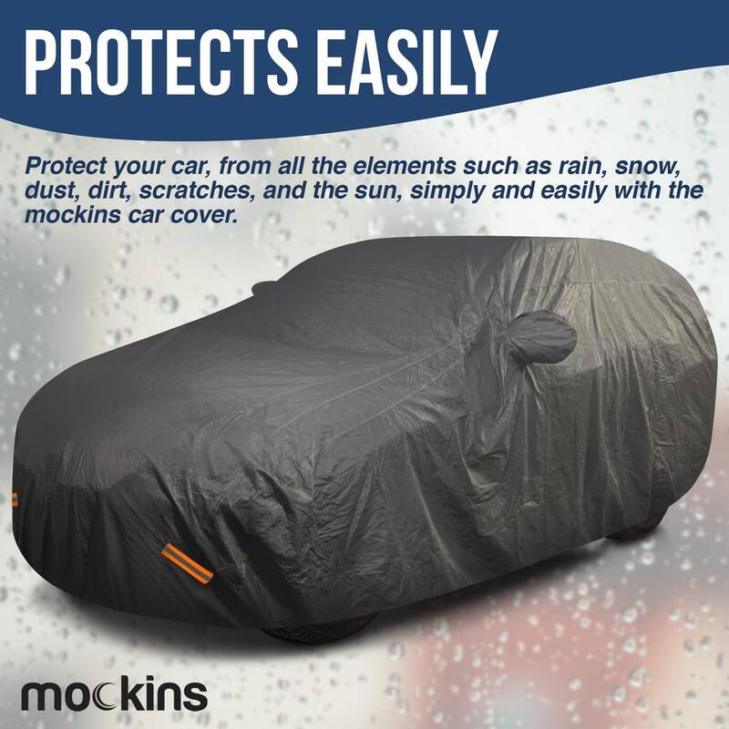 Mockins 190 in. x 75 in. x 72 in. Heavy-Duty Waterproof Car Cover - Thick 250g PVC Cotton Lined - Medium SUV Cover - MA-67