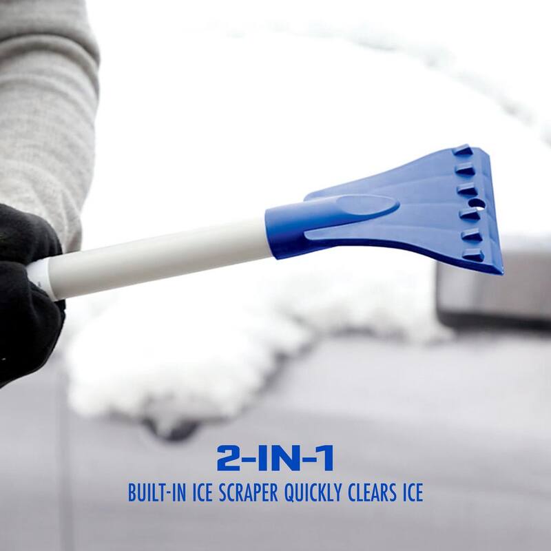 Snow Joe 18 in. 4-in-1 Telescoping Snow Broom and Ice Scraper with Headlights - SJBLZD-LED
