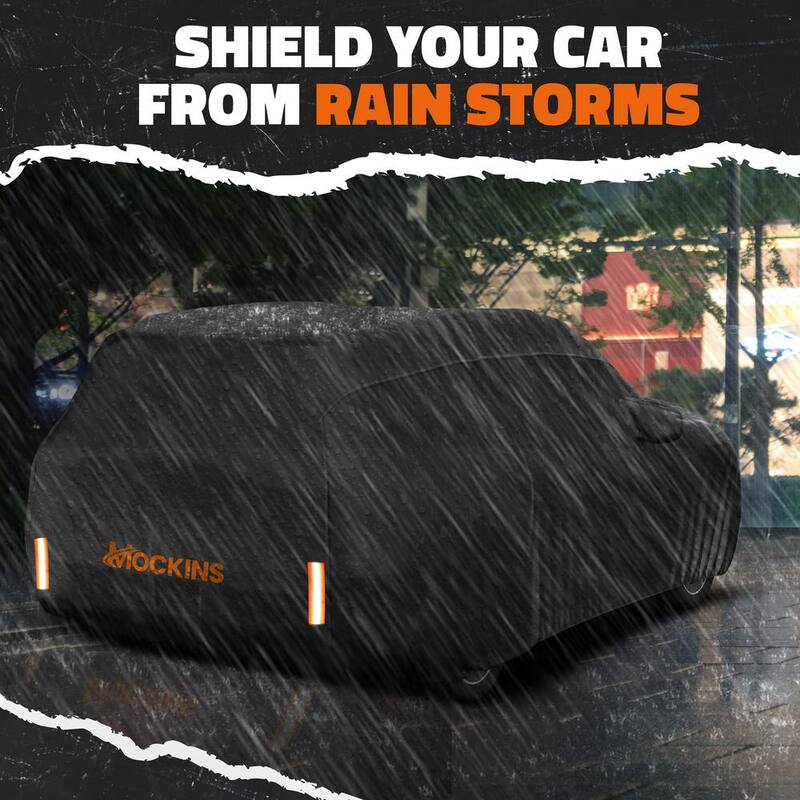 Mockins 200 in. x 75 in. x 75 in. Extra Thick Heavy-Duty SUV Waterproof Car Cover - 250 g PVC Cotton Lined - Black - MA-99