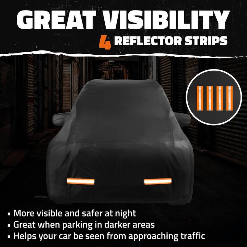 Mockins 200 in. x 75 in. x 75 in. Extra Thick Heavy-Duty SUV Waterproof Car Cover - 250 g PVC Cotton Lined - Black - MA-99