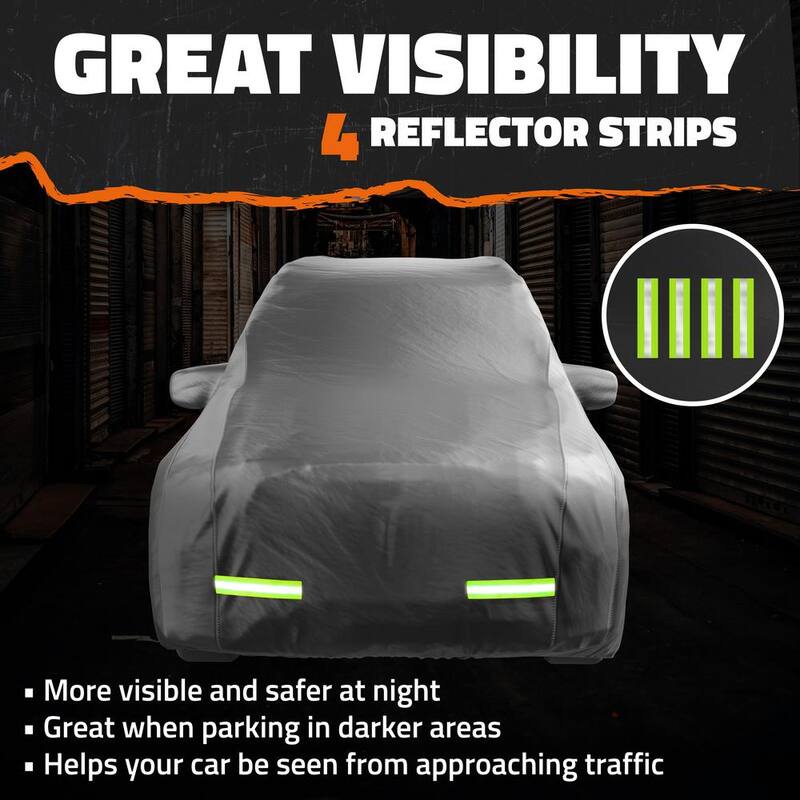 Mockins 200 in. x 75 in. x 75 in. Water Resistant SUV Car Cover - Oxford 150D - Silver - MA-51