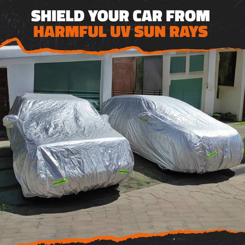 Mockins 200 in. x 75 in. x 75 in. Water Resistant SUV Car Cover - Oxford 150D - Silver - MA-51