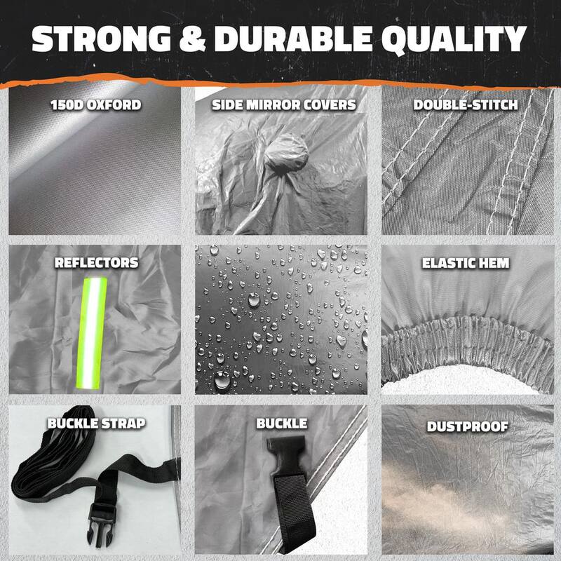 Mockins 200 in. x 75 in. x 75 in. Water Resistant SUV Car Cover - Oxford 150D - Silver - MA-51