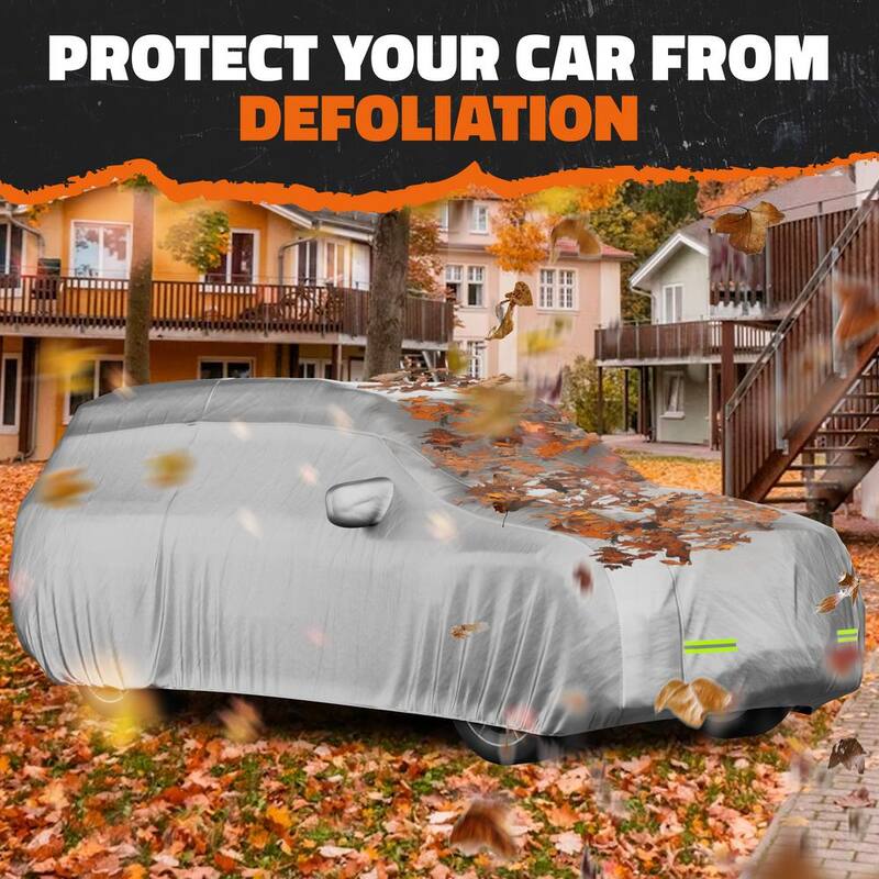 Mockins 200 in. x 75 in. x 75 in. Water Resistant SUV Car Cover - Oxford 150D - Silver - MA-51