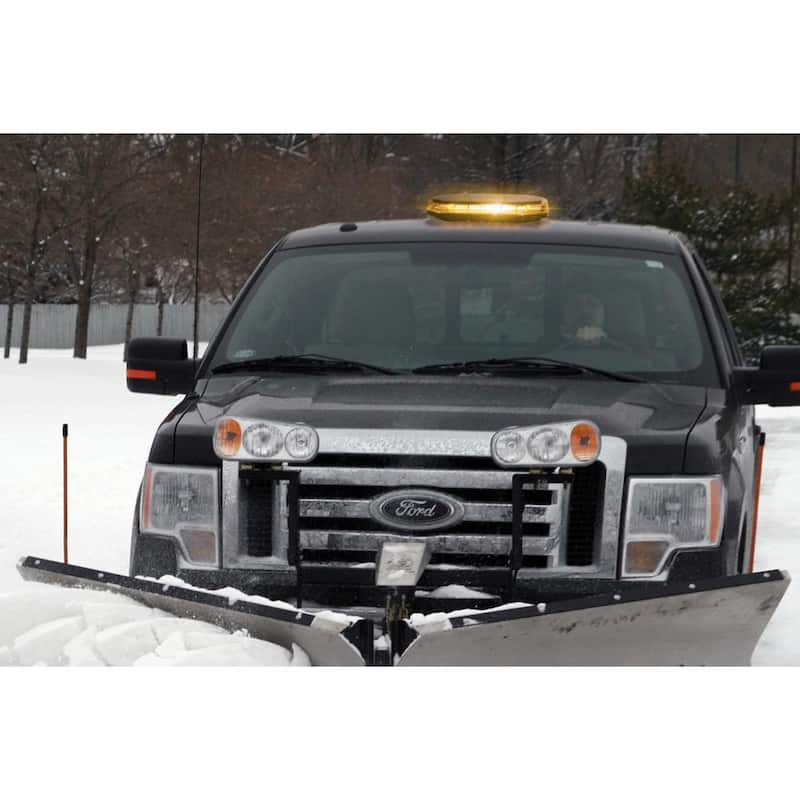 Buyers Products Company 15 in. Octagonal Magnetic or Perm Mount 56 LEDs Mini Light Bar Emergency Warning Flash Truck & Safety Vehicles, Amber - 8891060