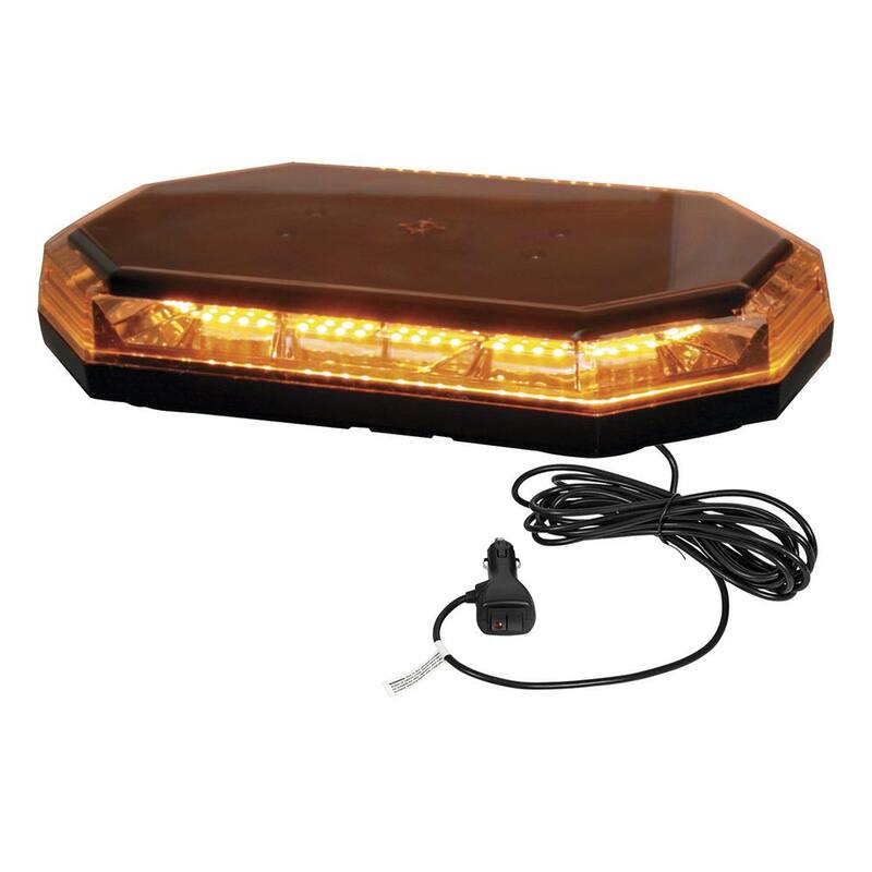Buyers Products Company 15 in. Octagonal Magnetic or Perm Mount 56 LEDs Mini Light Bar Emergency Warning Flash Truck & Safety Vehicles, Amber - 8891060