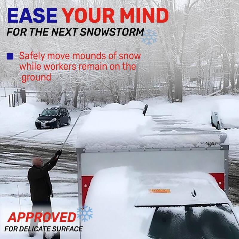 Unbranded Oversized Foam Snow Rake with 3-Piece 12 ft. Handle for Large Vehicles, RV, Work Van and Trailer Roofs and Solar Panels - 3003-004