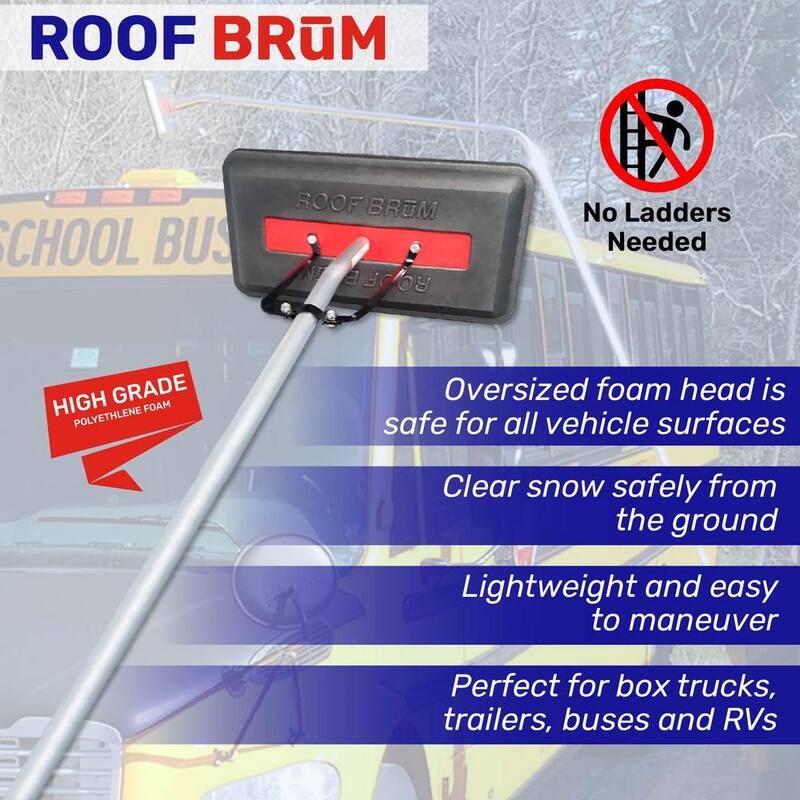 Unbranded Oversized Foam Snow Rake with 3-Piece 12 ft. Handle for Large Vehicles, RV, Work Van and Trailer Roofs and Solar Panels - 3003-004